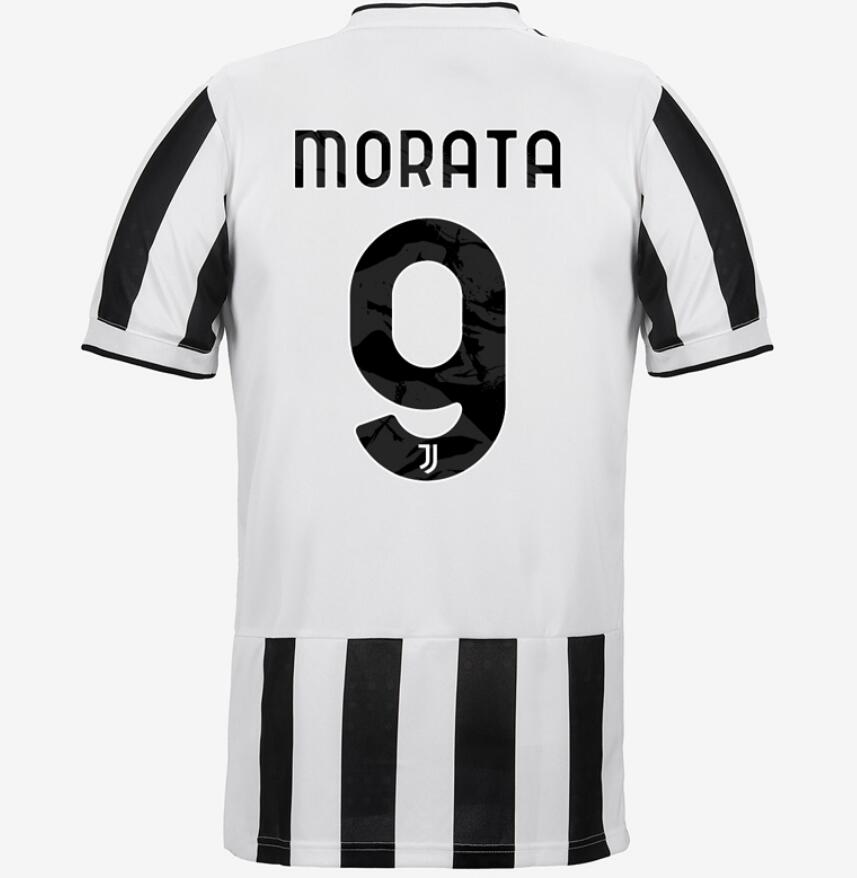 2021/22 Juventus Home Kit Soccer Jersey with MORATA 9 printing